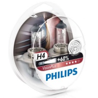 Автолампа галогенная PHILIPS H4 VISIONPLUS +60% 12V 60/55W  (2шт.)