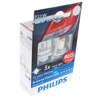 Автолампа галогенная PHILIPS P21W X-TREMEVISION LED 12V 2W (2шт.)